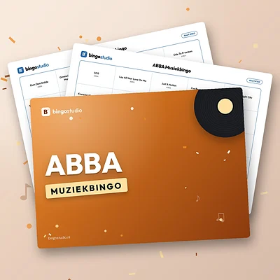 ABBA Muziekbingo: voorblad en bingokaarten