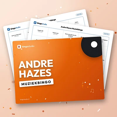 Andre Hazes Muziekbingo: voorblad en bingokaarten