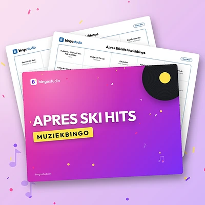 Apres Ski hits Muziekbingo: voorblad en bingokaarten