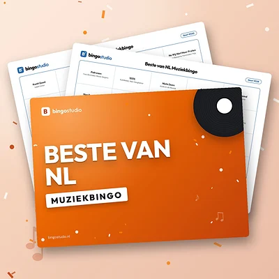 Beste van NL Muziekbingo: voorblad en bingokaarten