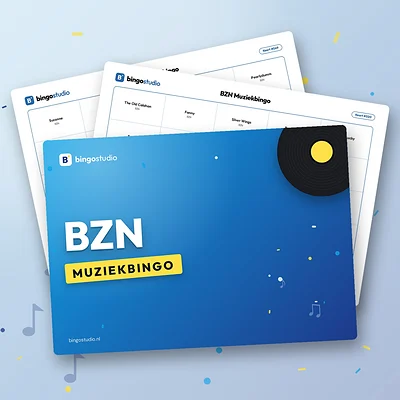 BZN Muziekbingo: voorblad en bingokaarten