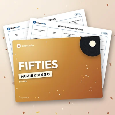 Fifties Muziekbingo (50's Hits): voorblad en bingokaarten
