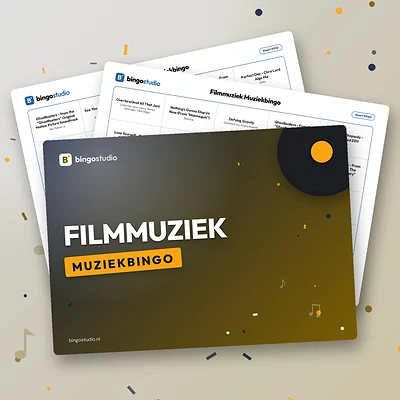 Filmmuziek Muziekbingo: voorblad en bingokaarten