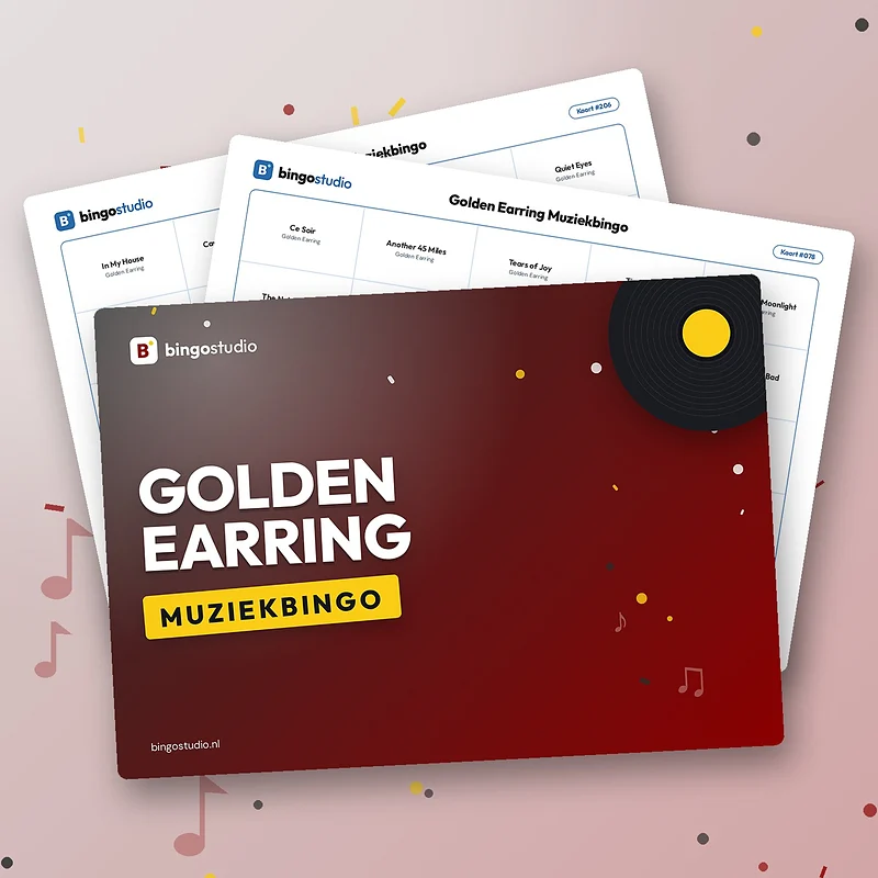 Golden Earring Muziekbingo: voorblad en bingokaarten