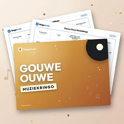 Gouwe Ouwe Muziekbingo: voorblad en bingokaarten