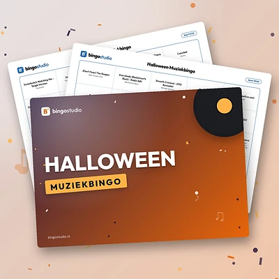 Halloween Muziekbingo: voorblad en bingokaarten