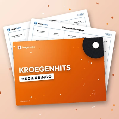 Kroegenhits Muziekbingo: voorblad en bingokaarten