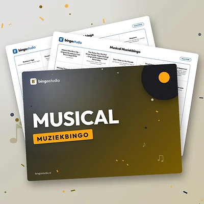 Musical Muziekbingo: voorblad en bingokaarten