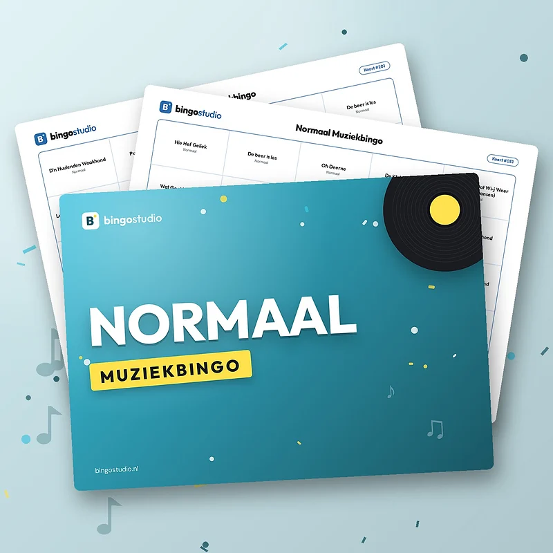 Normaal Muziekbingo: voorblad en bingokaarten