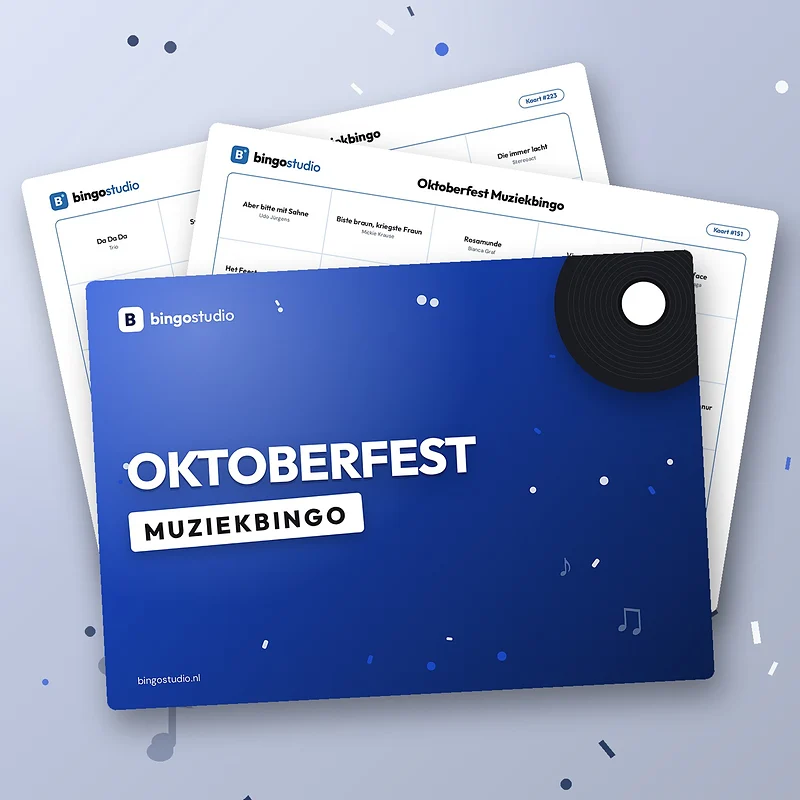 Oktoberfest Muziekbingo: voorblad en bingokaarten