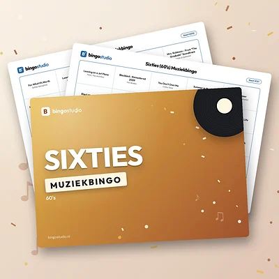 Sixties (60's) Muziekbingo: voorblad en bingokaarten