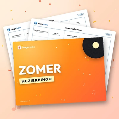 Zomer Muziekbingo: voorblad en bingokaarten