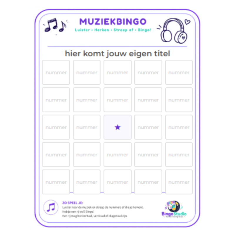 Muziekbingo voor een bruiloft